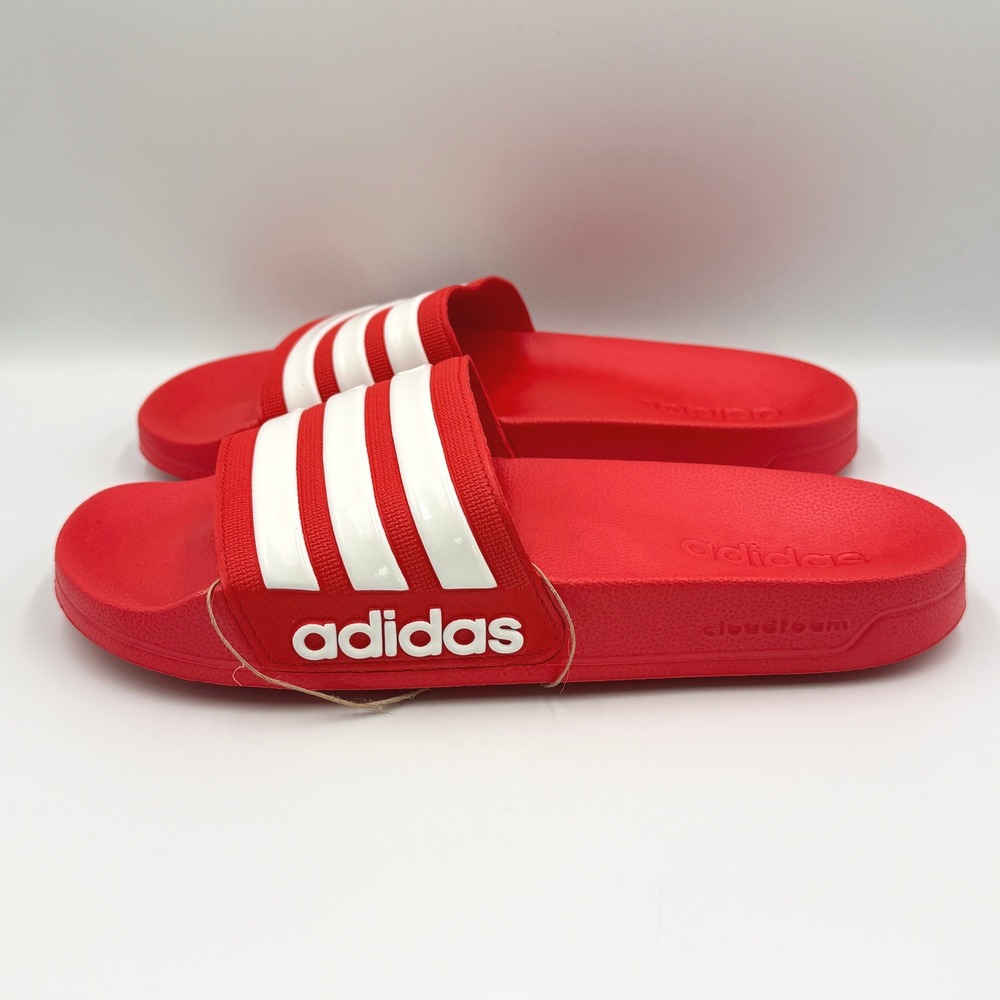 adidas Adilette Shower Slides Mens 8 Womens 9 Red GZ5923 Cloudfoam Sandals *NEW* - Picture 7 of 12